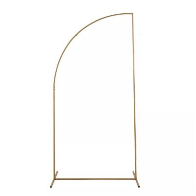 7 ft Gold Metal Floral Display Frame Half Moon Image 1