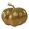 7" Gold Crackled Fall Harvest Pumpkin Decoration Image 1