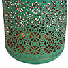 7" Green Integrated Floral Pattern Outdoor Solar Lantern with Handle Image 2