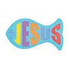 7" Make Your Own Jesus Fish Assorted Color Sand Art Foam Magnets - 12 Pc. Image 1