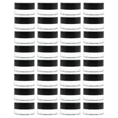7-Milliliter Glass Lip Balm Jars (24-Pack).25-Ounce Thick-Walled Containers (7ml Clear with Black Metal Lids) Image 1