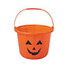 7" Orange Jack-O&#8217;-Lantern BPA-Free Plastic Trick-Or-Treat Buckets - 12 Pc. Image 1