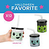 7 oz. Halloween Monster Reusable BPA-Free Plastic Cups with Lids & Straws - 12 Pc. Image 2