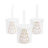 7 oz. Kids Wedding Cake Reusable BPA-Free Plastic Cups with Lids & Straws - 12 Ct. Image 1