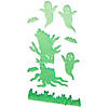 7-Piece Glow in the Dark Evil Tree and Ghosts Halloween Gel Window Clings Image 2