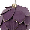 7" Purple Flower Glitter Petal Shatterproof Ball Christmas Ornament Image 1