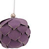 7" Purple Flower Glitter Petal Shatterproof Ball Christmas Ornament Image 2