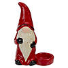 7" Red and Black Gnome Tea Light Christmas Candle Holder Image 1