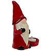 7" Red and Black Gnome Tea Light Christmas Candle Holder Image 3