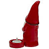 7" Red and Black Gnome Tea Light Christmas Candle Holder Image 4