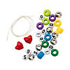 7" Religious God is Heart Beaded Bracelet Craft Kit &#8211; Makes 12 Image 1