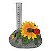 7" Sunflower and Ladybug Rock Garden Rain Gauge Image 1