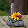7" Sunflower and Ladybug Rock Garden Rain Gauge Image 1