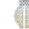 7" White Integrated Floral Pattern Outdoor Solar Lantern with Handle Image 2