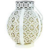 7" White Integrated Floral Pattern Outdoor Solar Lantern with Handle Image 3