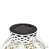 7" White Integrated Floral Pattern Outdoor Solar Lantern with Handle Image 4