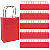 7" x 13 1/4" Bulk 60 Pc. Medium Red Kraft Paper Gift Bags Image 1
