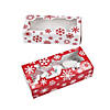 7" x 2" Snowflake Red & White Cardstock Cookie Boxes - 12 Pc. Image 1