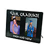 7" x 5" 2-Photo Graduation Then And Now Black Wood Picture Frame Image 1