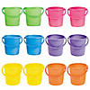 7&quot; x 7&quot; Solid Color Plastic Sand Bucket with Handle Assortment - 12 Pc. Image 1
