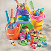 7&quot; x 7&quot; Solid Color Plastic Sand Bucket with Handle Assortment - 12 Pc. Image 2
