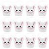 7" x 8" Bunny-Shaped Easter White Plastic Buckets - 12 Pc. Image 1