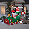 70" Blow Up Inflatable Animated Helicopter with Santa Outdoor Yard Decoration Image 1