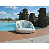 70-Inches Inflatable White and Blue Striped Floating Swimming Pool Sofa Lounge Raft Image 2