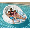 70-Inches Inflatable White and Blue Striped Floating Swimming Pool Sofa Lounge Raft Image 3