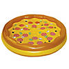 70" Inflatable Brown and Yellow Pizza Round Swimming Pool Raft Lounger Image 1