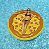 70" Inflatable Brown and Yellow Pizza Round Swimming Pool Raft Lounger Image 3