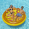 70" Inflatable Brown and Yellow Pizza Round Swimming Pool Raft Lounger Image 4