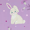 70" Purple Easter Bunny Rectangular Tablecloth Image 3