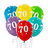 70th Birthday Sparkle 11" Latex Balloon Assortment - 6 Pc. Image 1