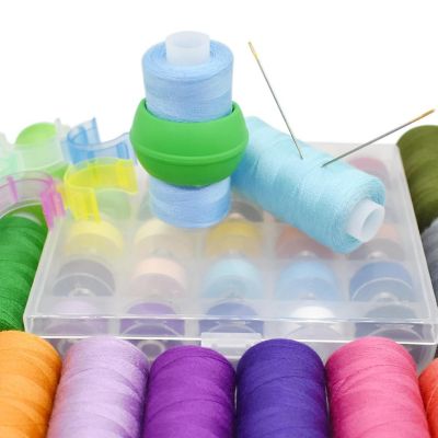 71pcs 25 Colors Sewing Thread Kit, 400 Yards Polyester Threads, Bobbins, Needles Image 2