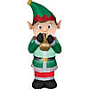 72" Blow Up Inflatable Animated Elf Playing Trumpet Outdoor Yard Decoration Image 1
