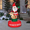 72" Blow Up Inflatable Animated Santa On Reindeer Outdoor Yard Decoration Image 1
