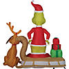 72" Blow Up Inflatable Dr. Seuss&#8482; The Grinch & Max on Sled Outdoor Yard Decoration Image 1