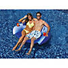 72-Inch Inflatable Blue Love Seat Swimming Pool Float with Convertible Foot Rest Image 3