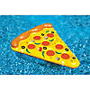 72" Inflatable Yellow and Orange Pizza Slice Swimming Pool Float Raft Image 1