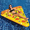 72" Inflatable Yellow and Orange Pizza Slice Swimming Pool Float Raft Image 2
