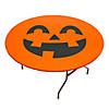 72" Jack-O&amp;#8217;-Lantern Fitted Round Plastic Disposable Tablecloth Image 1