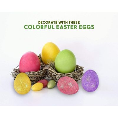 72 Pack Glittery Small Foam Easter Eggs for Crafts, Spring Decor, DIY Projects, Table Centerpieces, Egg Basket Fillers Image 2
