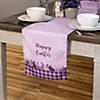 72" Pastel Purple "Happy Easter" Plaid Table Runner Image 1