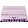 72" Pastel Purple "Happy Easter" Plaid Table Runner Image 2
