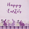 72" Pastel Purple "Happy Easter" Plaid Table Runner Image 3