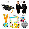 72 Pc. Graduation Black Gown & Cap Set with Awards for 12 Image 1