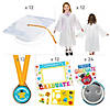72 Pc. Graduation White Gown & Cap Set with Awards for 12 Image 1