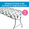 72" x 30" Graduation Caps Rectangle Fitted Disposable Plastic Tablecloth Image 2