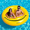 72" Yellow Inflatable Smiley Face 2-Person Circular Raft Image 3